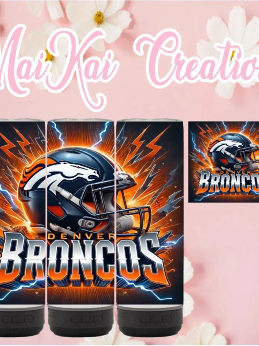 Denver Broncos custom speaker tumbler